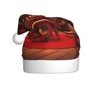 HJFCZH Gorro de Navidad con estampado de bodega de vino tinto para adultos, accesorio festivo de calidad hecho a mano, suave, ligero