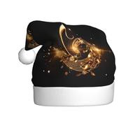 HJFCZH Gorro de Navidad con nota musical dorada con imagen de estrella brillante, duradero para adultos, para Halloween, Navidad, Año Nuevo