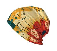 HJFCZH Gorro de punto de moda para adultos con impresión de ventaja del cerebro izquierdo y derecho, accesorio suave y cómodo para hombres y mujeres, color negro