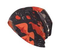 HJFCZH Gorro de punto de moda para adultos rodeado de volcanes impreso para la vida cotidiana, hogar, al aire libre, deportes, color negro