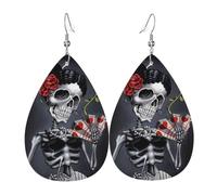 HJFCZH Goth Beauty Girl - Pendientes de gota de agua con diseño de gotas de piel sintética de moda con ganchos de plata de ley 925, duraderos y elegantes