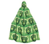HJFCZH Green Clever Monkey - Capa con capucha para adultos con estampado de mono inteligente para varios entornos de fiesta y carnaval
