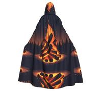 HJFCZH Hermosa capa con capucha para adultos con estampado de hoguera para varios entornos de fiesta y carnaval