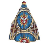 HJFCZH Holy Spirit Christia - Capa con capucha para adultos con estampado de Halloween, capa grande con capucha y pajarita, sin cremallera