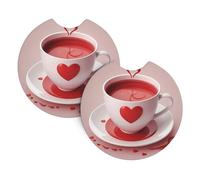 HJFCZH Juego de 2 posavasos de goma impermeables con diseño de corazón, protectores de taza para coches, camiones y SUV