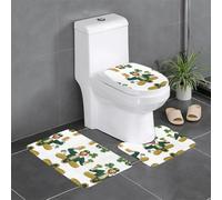HJFCZH - Juego de 3 alfombras de baño de 24 x 16 pulgadas, diseño con texto en inglés «Celebrate St. Patrick's Day», antideslizante, para inodoro, tocador y cubierta de tapa, fácil de limpiar