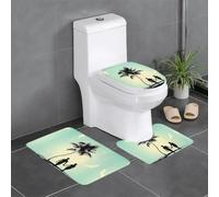 HJFCZH Juego de alfombras de baño de 3 piezas con estampado de pareja casada caminando en la playa, 24 x 16 pulgadas, alfombras de microfibra de felpa para una absorción superior y seguridad