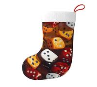 Hjfczh Juego de dados de juegos con impresión de calcetines decorativos de Navidad para árboles de Navidad, mesas de comedor