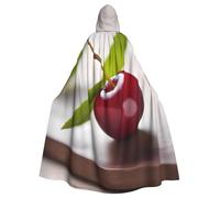 HJFCZH La bonita capa con capucha para adultos con estampado de cerezas es una capa súper grande, cómoda y duradera