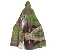 HJFCZH La bonita capa con capucha para adultos con estampado de comadreja es una capa súper grande, cómoda y duradera