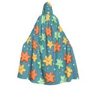 HJFCZH La bonita capa con capucha para adultos con estampado de estrella de mar es una capa súper grande, cómoda y duradera