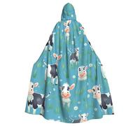 HJFCZH La bonita capa con capucha para adultos con estampado de vaca es una capa súper grande, cómoda y duradera