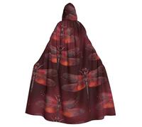 HJFCZH La capa con capucha abstracta con estampado de libélula roja para adultos es una capa súper grande, cómoda y duradera