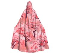 HJFCZH La capa con capucha para adultos con estampado de árboles de cerezo en flor de Halloween es una capa súper grande, cómoda y duradera