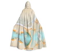 HJFCZH La capa con capucha para adultos con estampado de estrella de mar de playa es una capa súper grande, cómoda y duradera