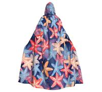 HJFCZH La capa con capucha para adultos con estampado de estrella de mar de playa es una capa súper grande, cómoda y duradera