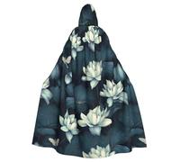HJFCZH La capa con capucha para adultos con estampado de flor de loto y libélula es una capa súper grande, cómoda y duradera