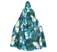 HJFCZH La capa con capucha para adultos con estampado de mariposas azules es una capa súper grande, cómoda y duradera