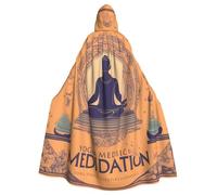 HJFCZH La capa con capucha para adultos con estampado de meditación de yoga es una capa súper grande, cómoda y duradera