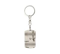 HJFCZH Llavero de metal rectangular de avión de la Guerra Mundial