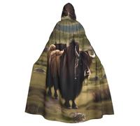 HJFCZH Mighty Highland Yak - Capa con capucha para adultos con estampado de yak para Halloween, juego de rol