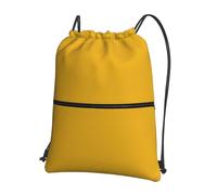HJFCZH Mochila con cremallera con cordón y estampado amarillo mostaza, resistente al agua y duradera, para viajes, deportes y artículos esenciales para el día a día