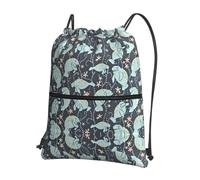 HJFCZH Mochila con cremallera y cordón con estampado de animales de manatí, bolsa deportiva ligera para gimnasio, viajes y yoga, diseño duradero resistente al agua