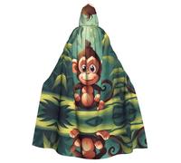 HJFCZH Naughty Little Monkey - Capa con capucha para adultos con estampado de Halloween para varios entornos de fiesta y carnaval