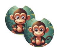 HJFCZH Naughty Little Monkey - Juego de 2 posavasos de goma impermeables para coches, camiones y SUV
