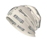 HJFCZH Note Guitar Picture - Gorro de punto para adultos, suave, cómodo, elástico, para hombres y mujeres, color negro