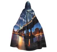 HJFCZH Nueva York Manhattan Bridge Night Printing Halloween - Capa con capucha para adultos es una capa súper grande, cómoda y duradera