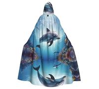 HJFCZH Ocean Dolphin Looking At You - Capa con capucha para adultos para varios entornos de fiesta y carnaval