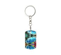 HJFCZH Ocean Underwater - Llavero rectangular de metal con diseño de delfín