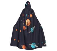 HJFCZH Planet Space Solar System - Capa con capucha para adultos con estampado de Halloween para varios entornos de fiesta y carnaval