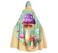 HJFCZH Purple Dream - Capa con capucha para adultos con estampado de setas de Halloween para varios entornos de fiesta y carnaval