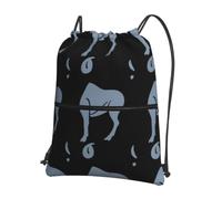 HJFCZH Ram - Mochila con cremallera y cordón con estampado de signos del zodiaco - Bolsa de gimnasio ultra duradera resistente al agua para viajes y deportes - Funda ligera y plegable