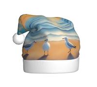 HJFCZH Seagulls by the sea - Gorro de Navidad con estampado de gaviotas para adultos, diseño suave, ligero y esponjoso para hombres y mujeres