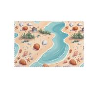 HJFCZH Shells On The Beach Prints - Juego de 6 manteles individuales lavables resistentes al calor de 12 x 18 pulgadas de grosor para decoración del hogar, hotel y banquetes
