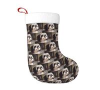 HJFCZH Shih Tzu - Calcetines de Navidad con imagen de perro, para festivales, fiestas, interiores, decoración del hogar