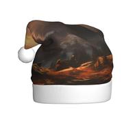 HJFCZH Sombrero de Navidad con estampado de amanecer de montaña para adultos, ala suave y esponjosa, ligera y cómoda