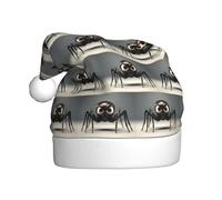 HJFCZH Sombrero de Navidad con estampado de araña negra de dibujos animados para adultos, por lo que es un regalo divertido y duradero para hombres y mujeres