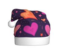 HJFCZH Sombrero de Navidad con estampado de corazón de estrella fugaz para adultos, por lo que es un regalo divertido y duradero para hombres y mujeres