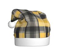 HJFCZH Sombrero de Navidad con estampado de cuadros amarillos, grises y negros para adultos, para Navidad, Halloween, Año Nuevo, ventas, promociones