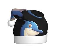 HJFCZH Sombrero de Navidad con estampado de delfín gordo de dibujos animados para adultos, por lo que es un regalo divertido y duradero para hombres y mujeres