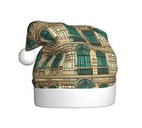HJFCZH Sombrero de Navidad con estampado de edificios antiguos para adultos, ala suave y esponjosa, ligera y cómoda