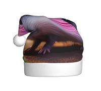 HJFCZH Sombrero de Navidad con estampado de erizo rosa para adultos, por lo que es un regalo divertido y duradero para hombres y mujeres