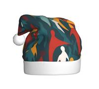 HJFCZH Sombrero de Navidad con estampado de gente abstracta para adultos, suave, ligero, para fiestas de vacaciones
