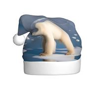 HJFCZH Sombrero de Navidad con estampado de hielo de oso polar para adultos, por lo que es un regalo divertido y duradero para hombres y mujeres