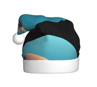 HJFCZH Sombrero de Navidad con estampado de hipopótamo gordo flotando en el agua para adultos, por lo que es un regalo divertido y duradero para hombres y mujeres