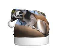 HJFCZH Sombrero de Navidad con estampado de lémur de cola anillada para adultos, para Navidad, Halloween, Año Nuevo, ventas, promociones